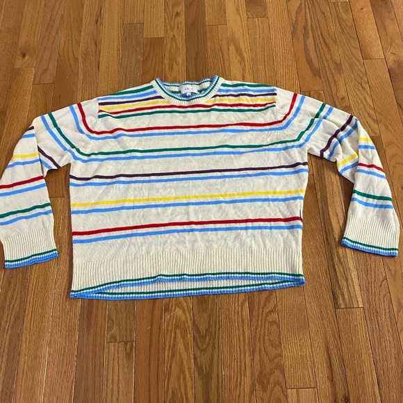 UNIF Sweaters - UNIF Rainbow Striped Pullover Sweater Size Medium
